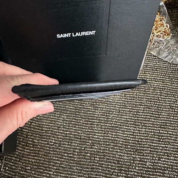 NWT Saint Laurent Grain de Poudre Leather Zip Card Holder full inclusion - Picture 6 of 11
